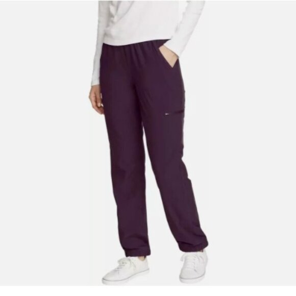NEW Eddie Bauer Women's 14 Fleece Lined Pants, Functional Pocket,Purple - Picture 1 of 9